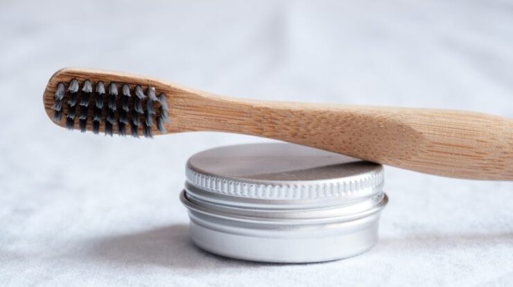 brown wooden toothbrush